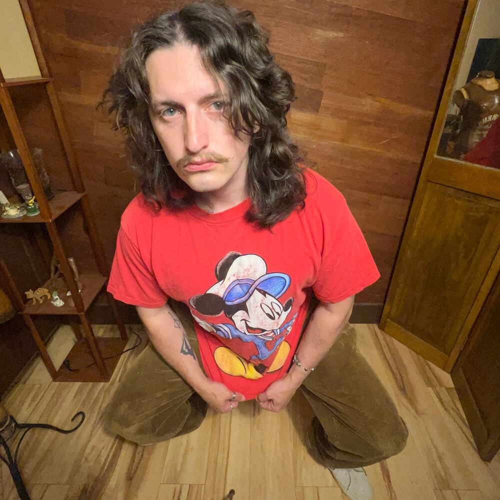 VINTAGE 90s Sailor Mickey Mouse Graphic T-Shirt Size M Retro Disney Red Crew
